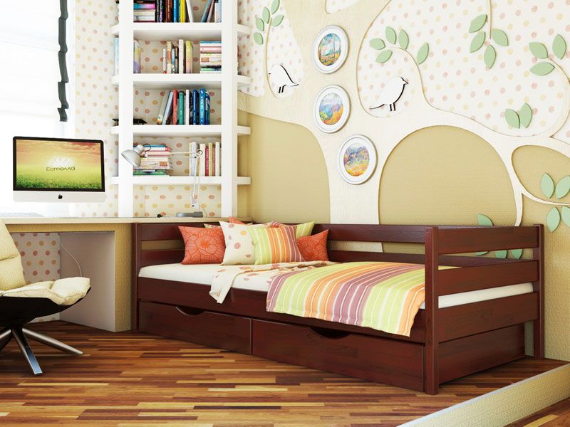 Дерев'яне ліжко Нота, Розмір 11077 фото