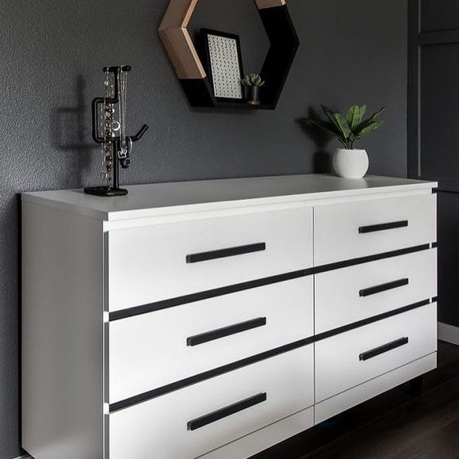 Креативне фарбування комода Мальм з використанням трафаретів – ідеї декору.