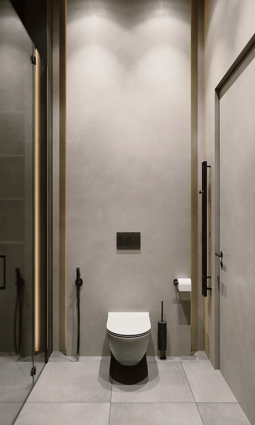 Вид з майстер-спальні Сучасна майстер-спальня з панорамними вікнами та видом на місто.