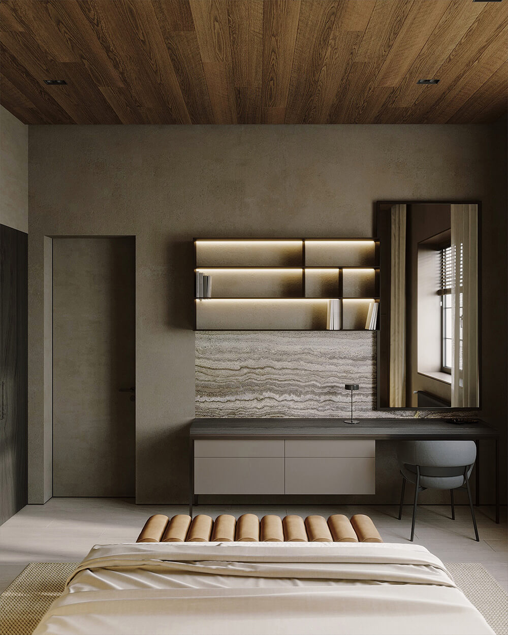 Майстер-спальня з ванною Дизайн майстер-спальні 2026 з ванною кімнатою для комфорту та релаксації.