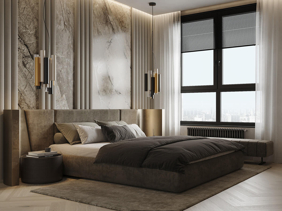 Декоративна штукатурка під бетон: індустріальний стиль в інтер'єрі кімнати.