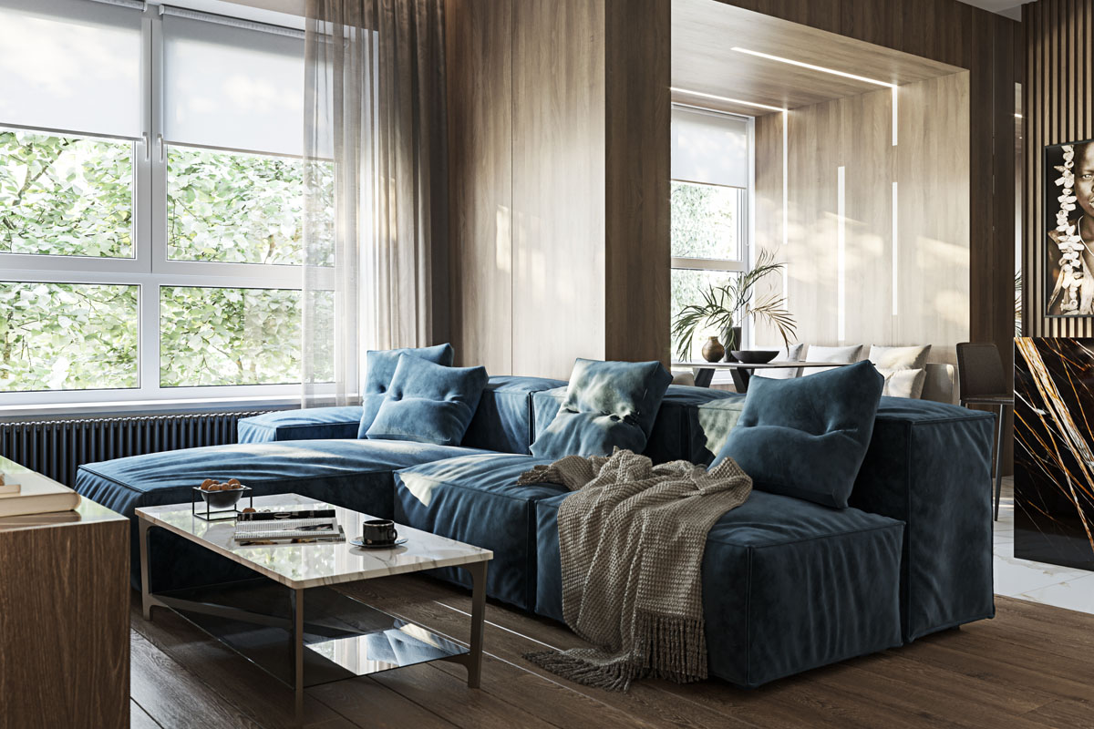 Дерев'яні панелі у вітальні: еко стиль з акцентом на дерев'яному оздобленні стін.