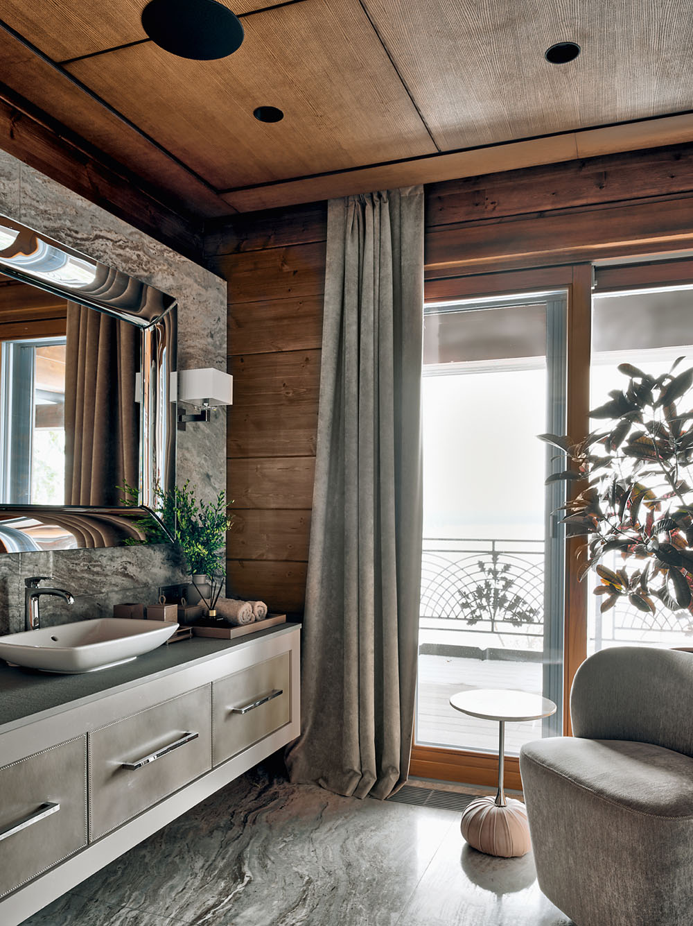 Сучасний дизайн інтер'єру будинку з бруса з використанням екологічних матеріалів 2026