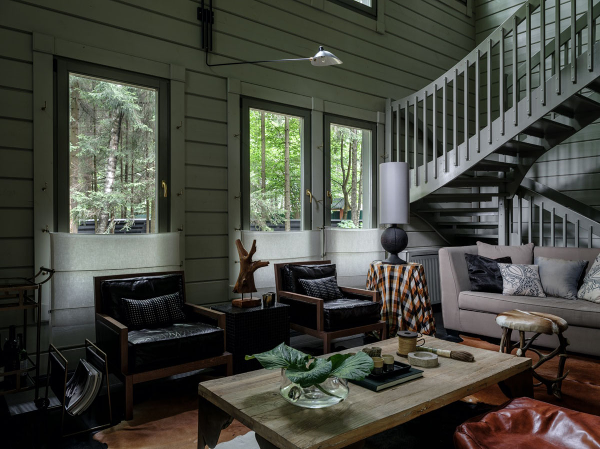 Стильний дизайн інтер'єру будинку з бруса в стилі шале, тренди 2026 року