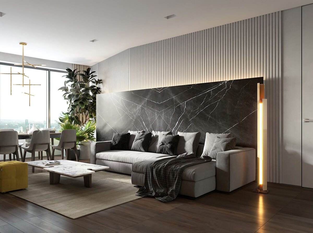 Дизайн квартири 2026 в стилі мінімалізм з нейтральною палітрою спокійних кольорів.