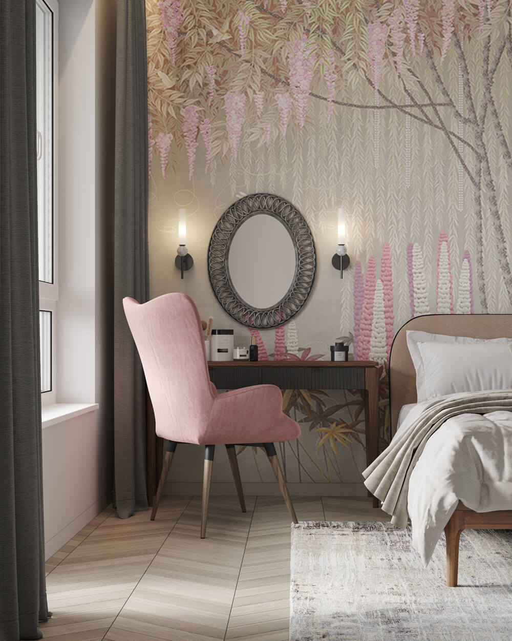 Стильна ванна кімната в квартирі 100 м² з плиткою під мармур та сучасною сантехнікою.