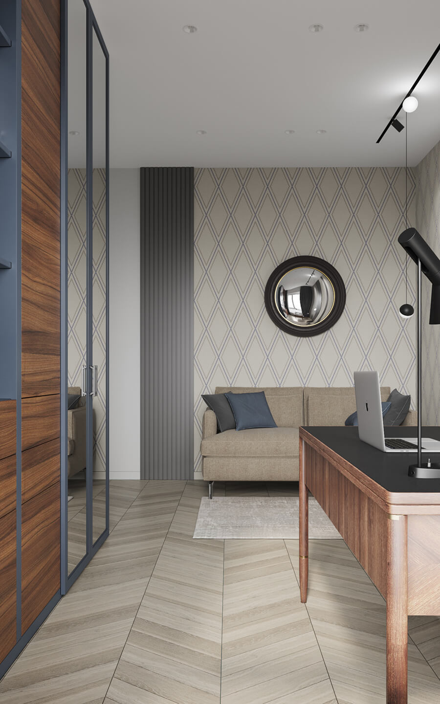 Загальний вигляд квартири 100 м² з продуманим освітленням, декором та зонуванням простору.