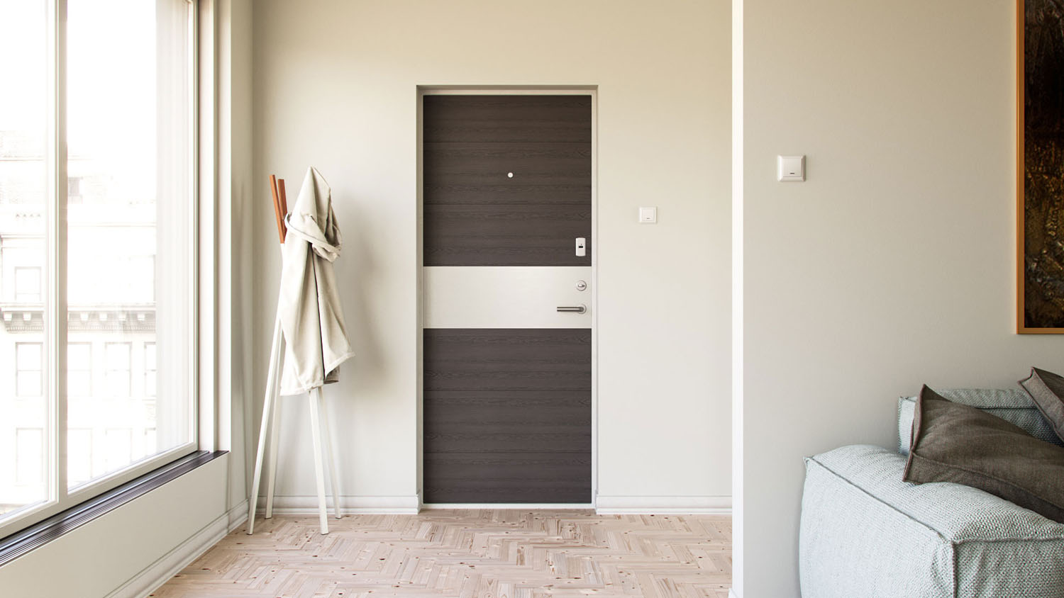 Вхідні двері: безпека та дизайн Вхідні двері в квартиру: гармонійний дизайн зовні та всередині, що забезпечує безпеку.
