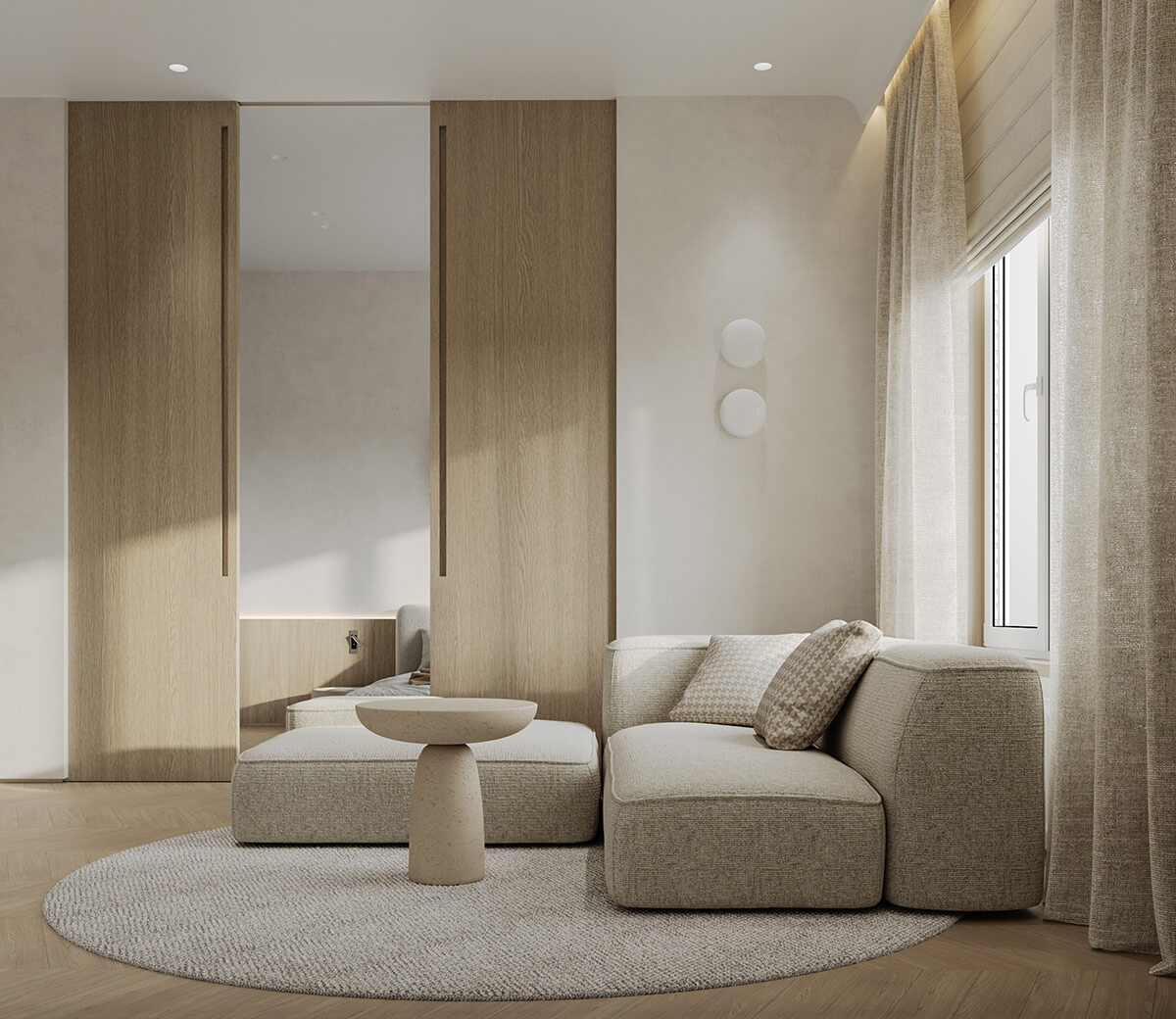 Сучасна стінова панель з натурального шпону: акцент у мінімалістичному інтер'єрі.