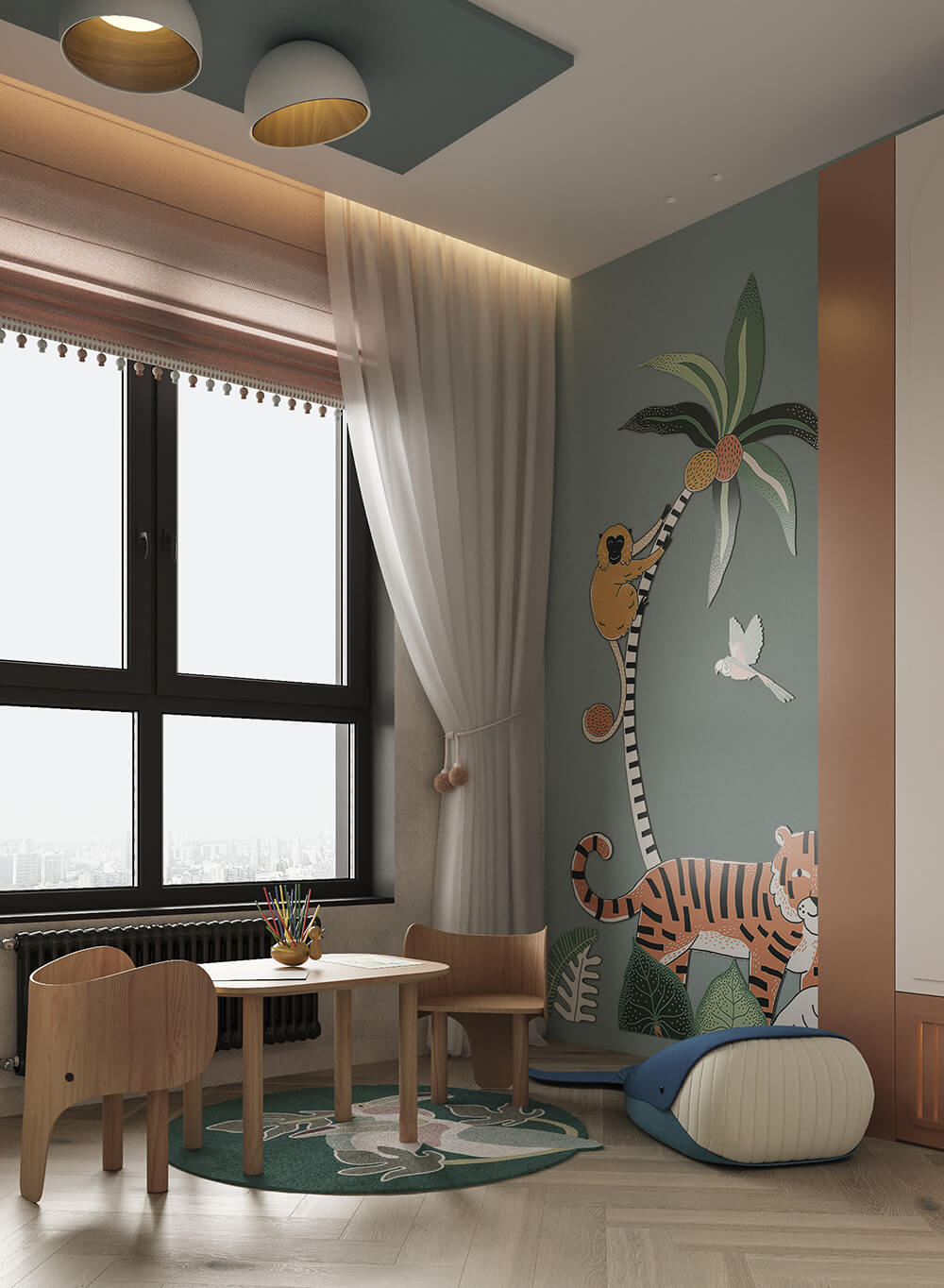 Функціональні дитячі меблі та ідеї для організації простору для зручного зберігання іграшок у кімнаті.