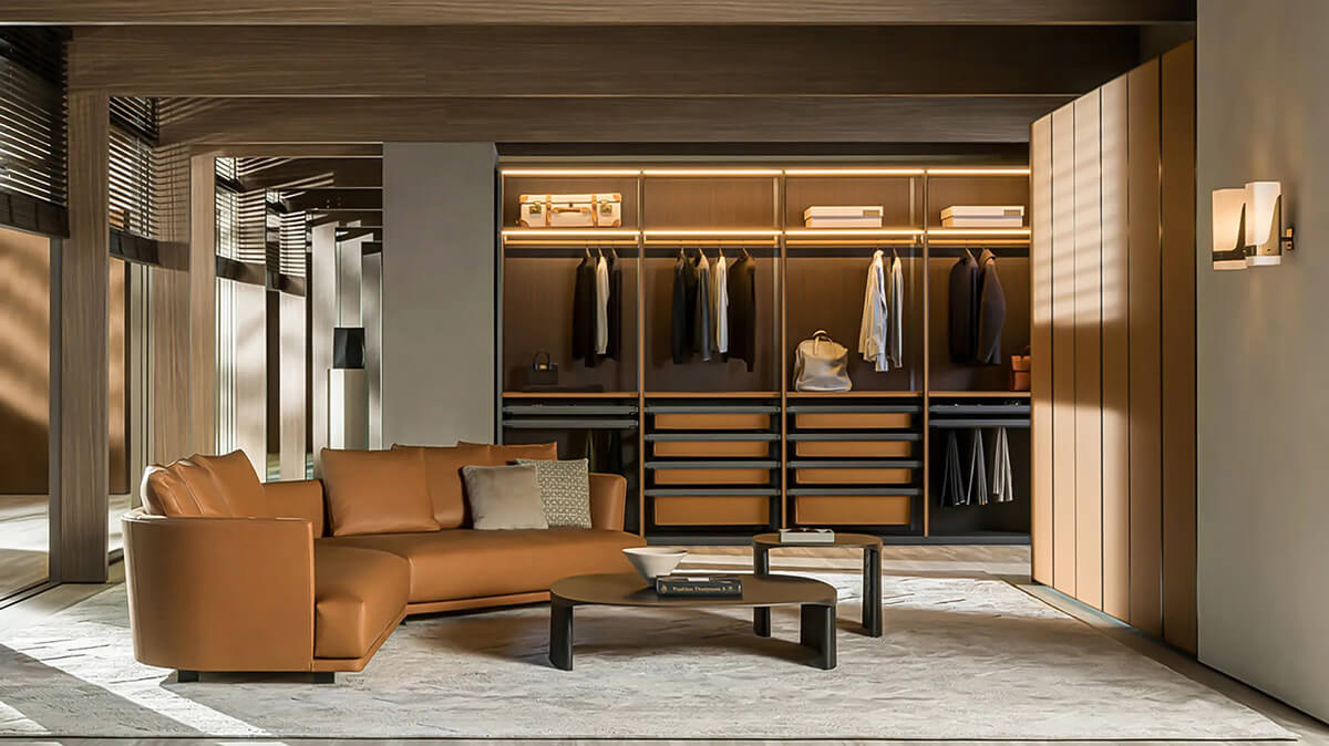 LED світильники в шафі-купе для максимальної зручності та ефективного освітлення.