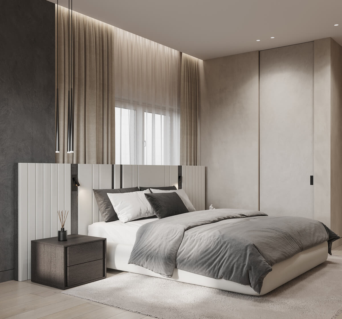 Людина лежить на ліжку: правильна довжина ліжка для комфортного сну і відпочинку.