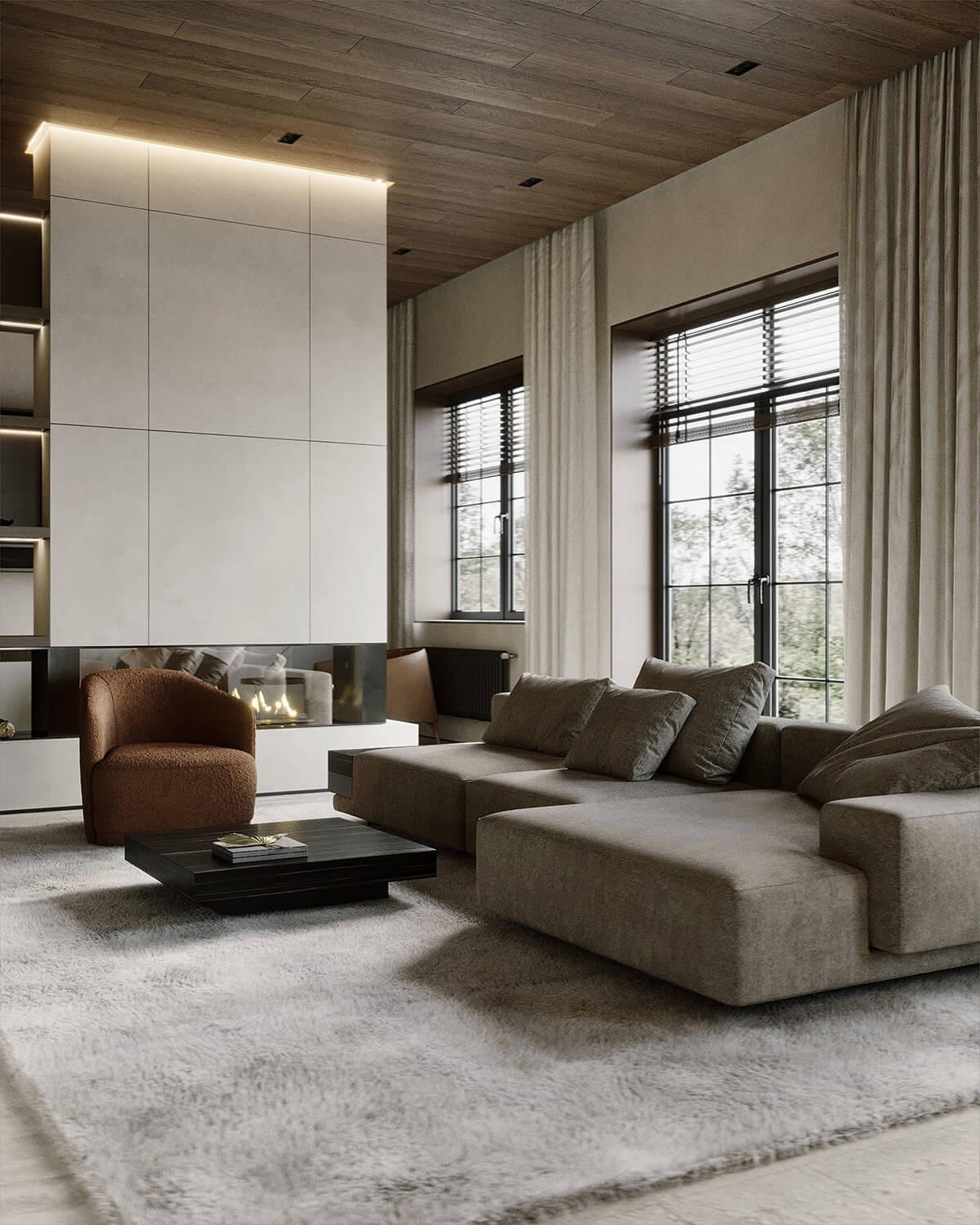 Гармонійне поєднання теплих і холодних відтінків дерева в кухні, 2026.