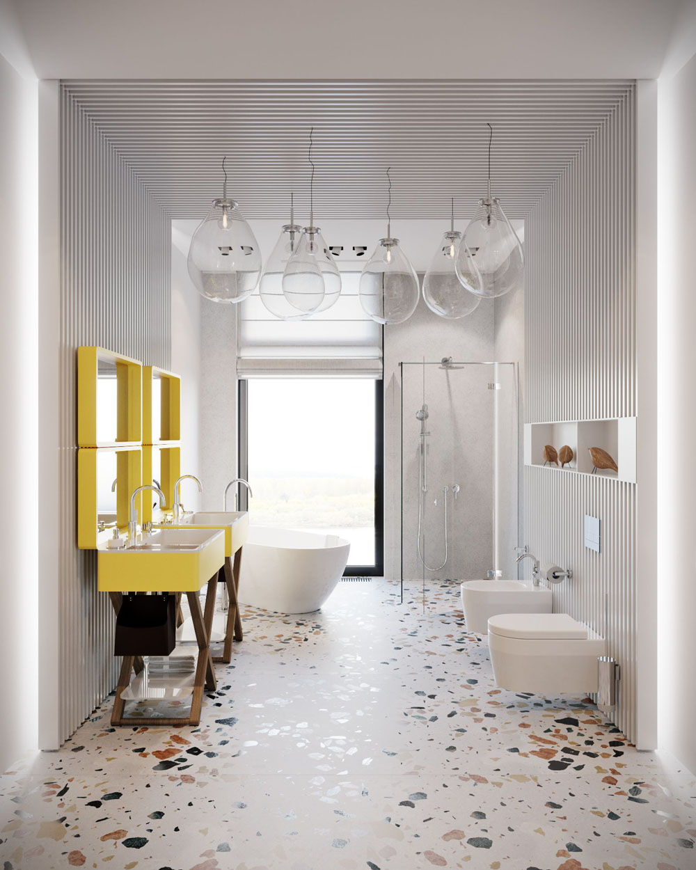 Комбінація плитки різних розмірів у ванній кімнаті 2026 для унікального дизайну.