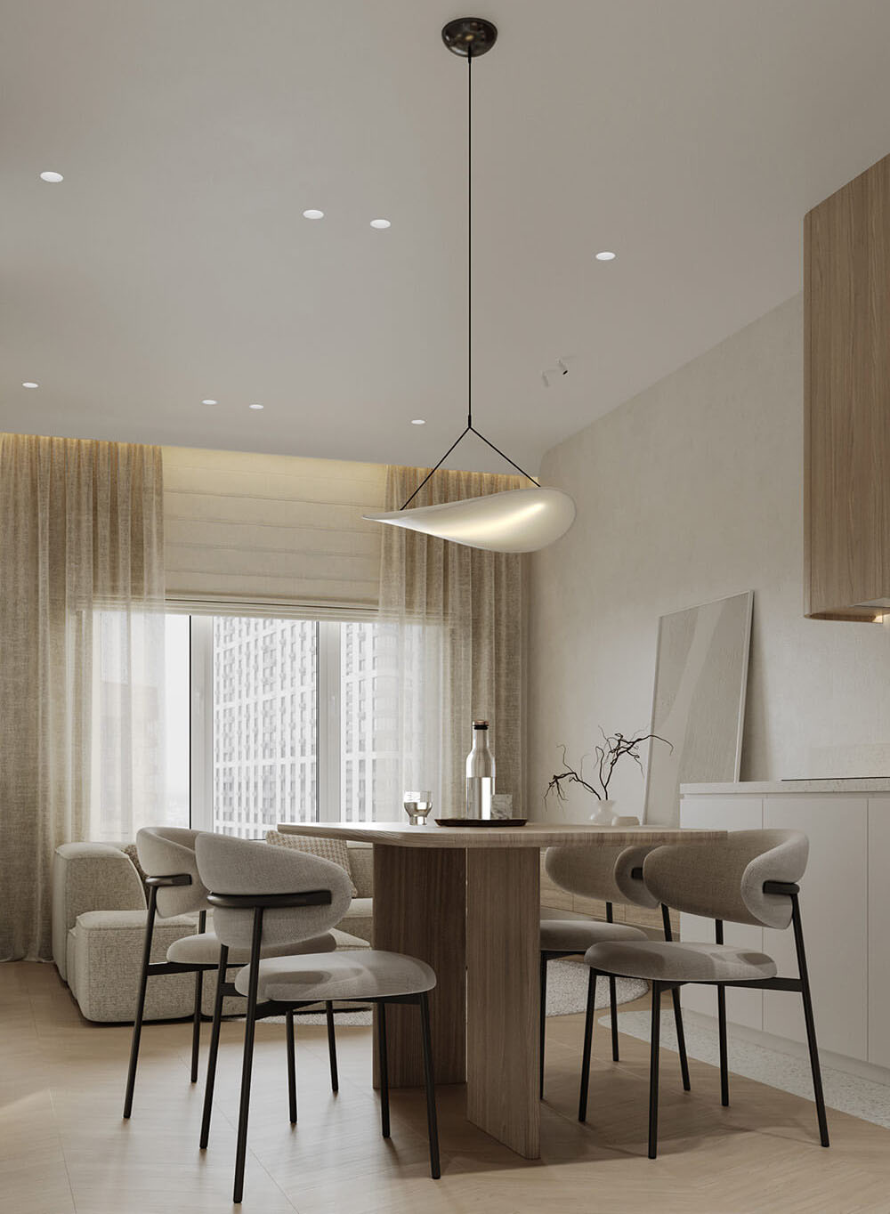 Стильна кремова кухня: функціональний дизайн з використанням кремового кольору для затишку.