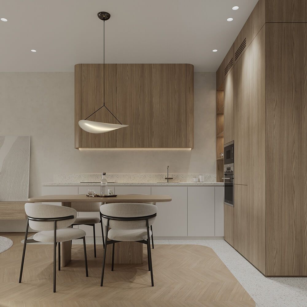 Кремова дитяча кімната з дерев'яними іграшками та природним освітленням. Затишний інтер'єр.