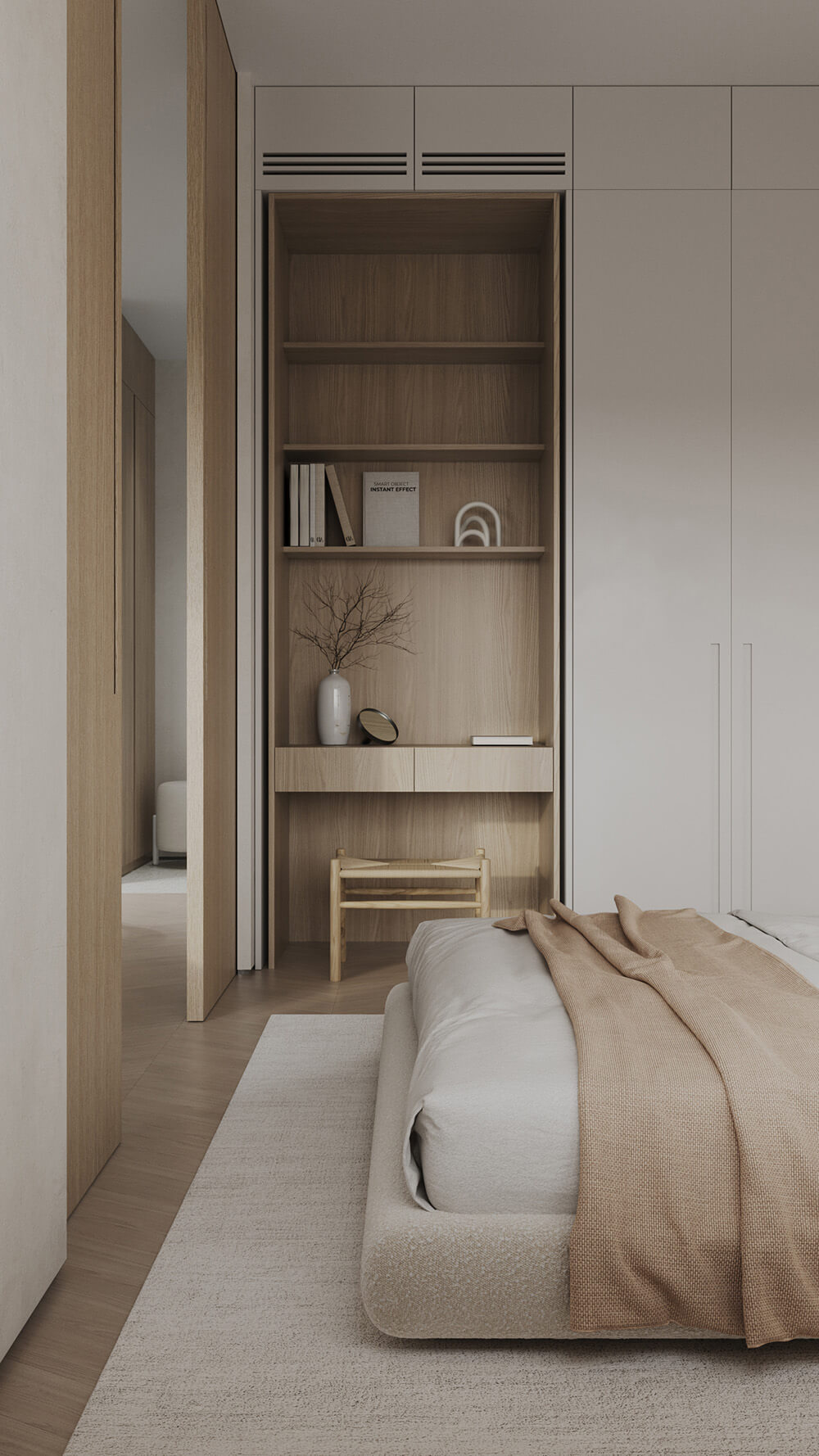 Кремовий колір у вітальні: елегантний дизайн з акцентом на затишок та гармонію.