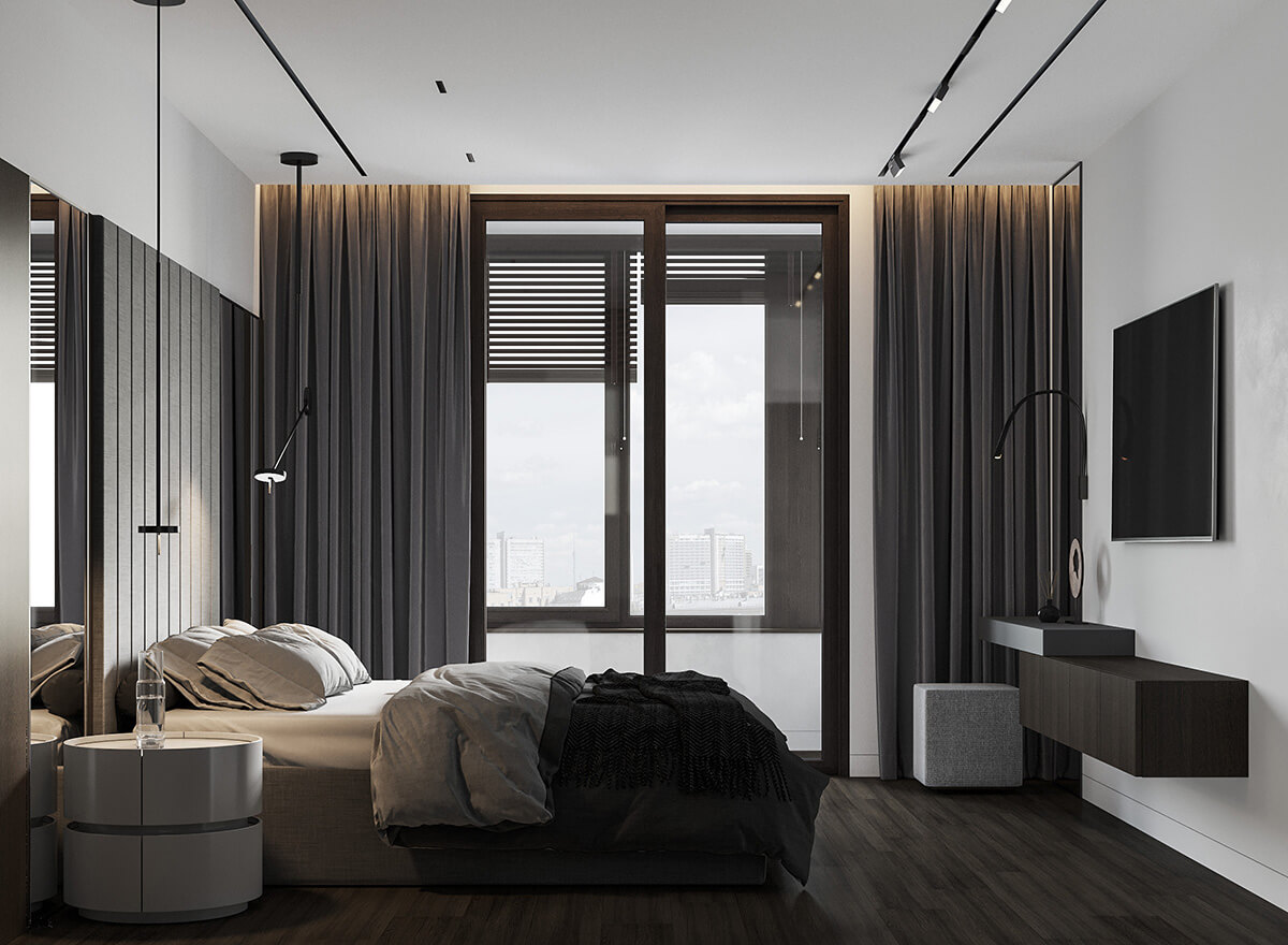 Затишок і звук М'які стінові панелі в домашньому кінотеатрі для звукоізоляції та затишку, темні кольори.