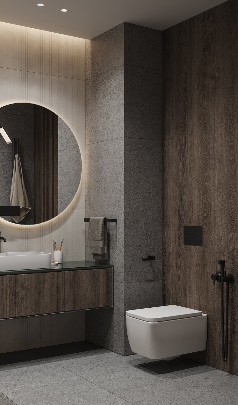 Чоловічий лофт інтер'єр з поєднанням дерева, металу та індустріальних елементів.