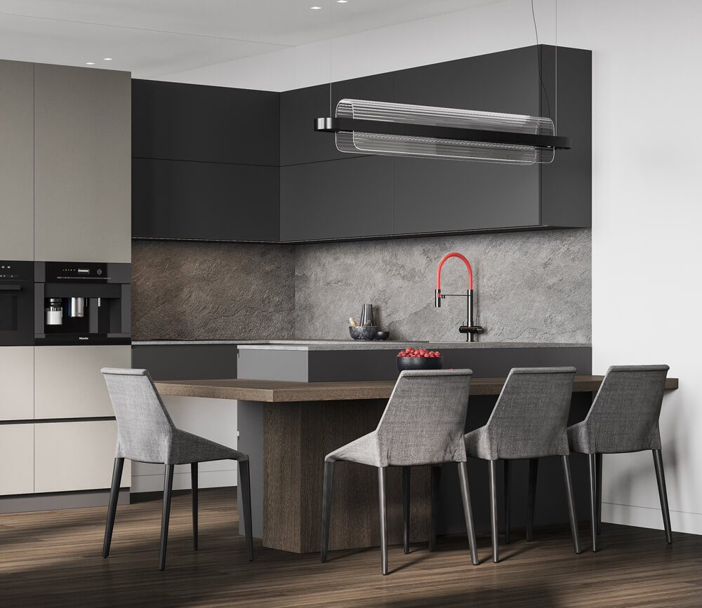 Інтер'єр чоловічої спальні: мінімалістичний стиль, акцент на текстиль, спокійні кольори, комфорт.