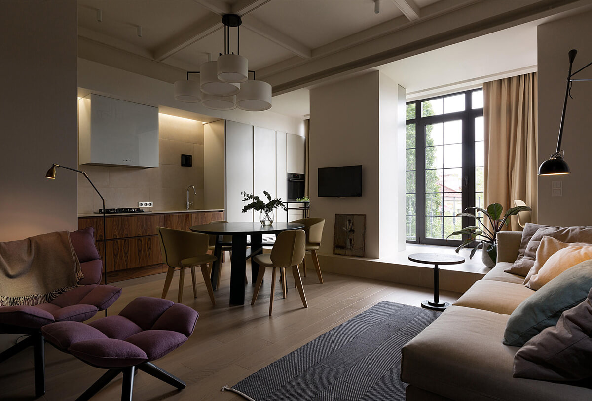 Сучасний дизайн квартири для оренди з функціональним інтер'єром та зносостійкими меблями.