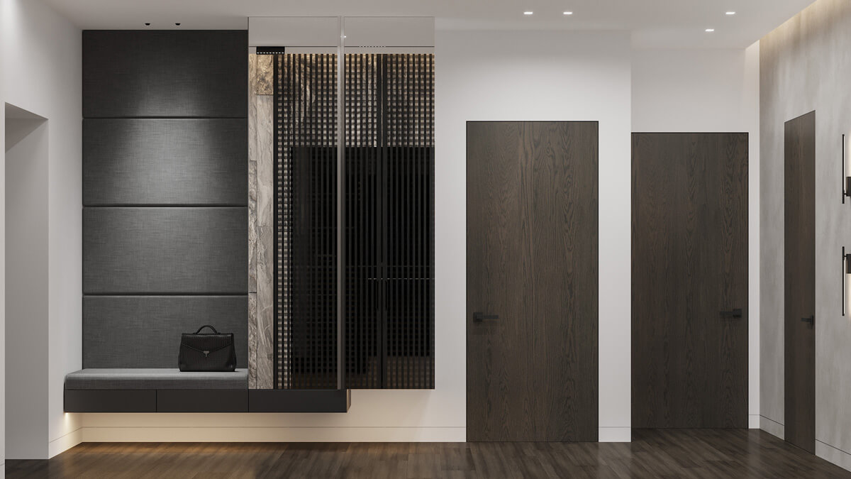 Коричнева спальня 2026 з натуральними матеріалами та сучасним освітленням.