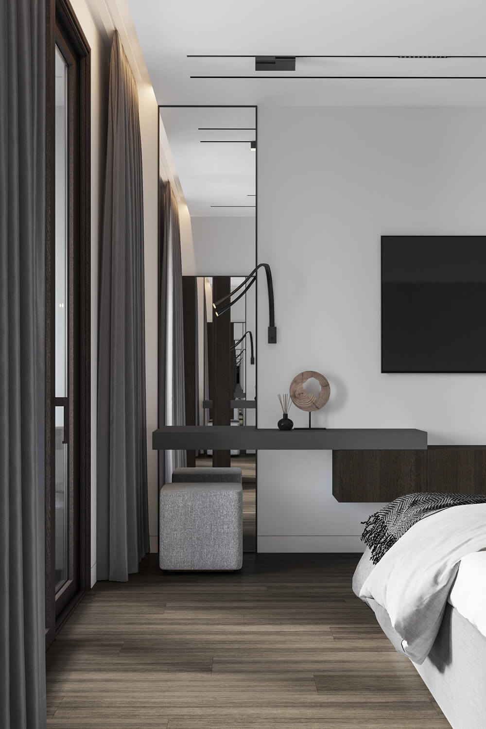 Балкон у коричневих тонах з плетеними меблями та заходом сонця, дизайн інтер'єру 2026.