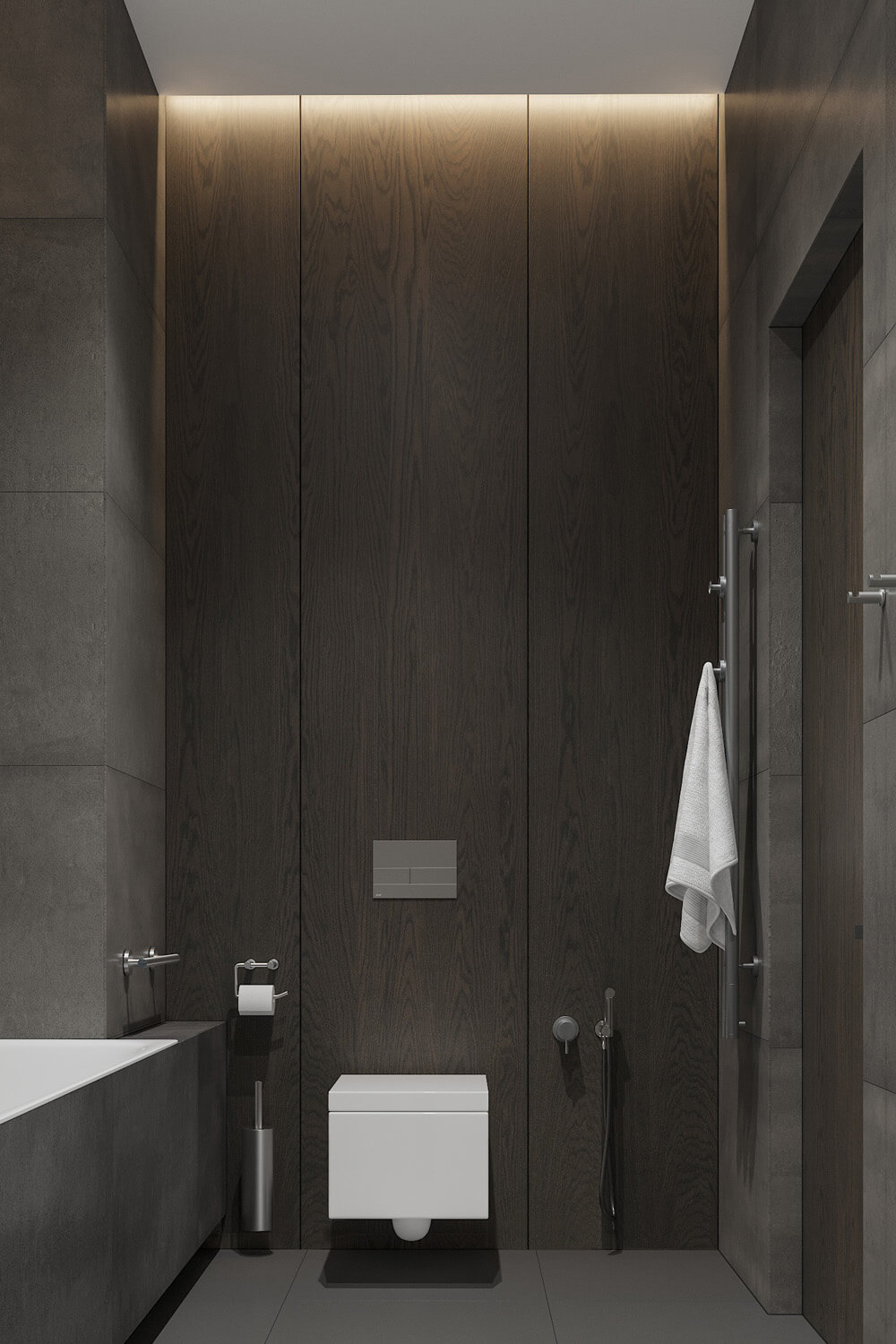 Затишна вітальня у коричневих тонах з дерев'яними елементами та м'якими меблями, дизайн 2026.