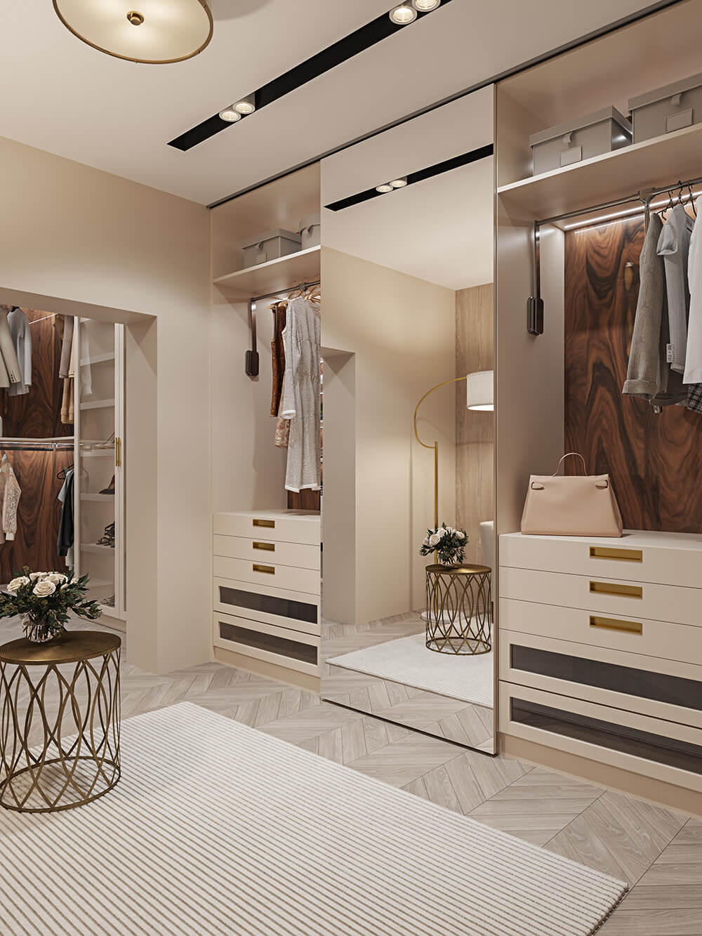 Модна гардеробна Стильна відкрита система зберігання: одяг та аксесуари в гардеробній кімнаті 2026.