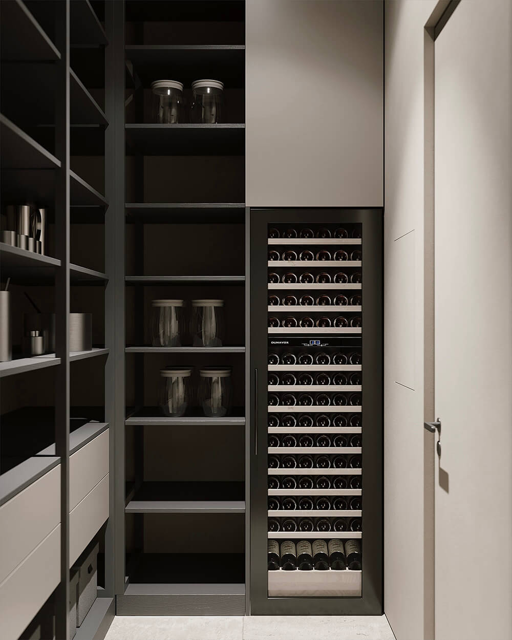 Ванна кімната Відкрита система зберігання у ванній: рушники та косметичні засоби для зручності.