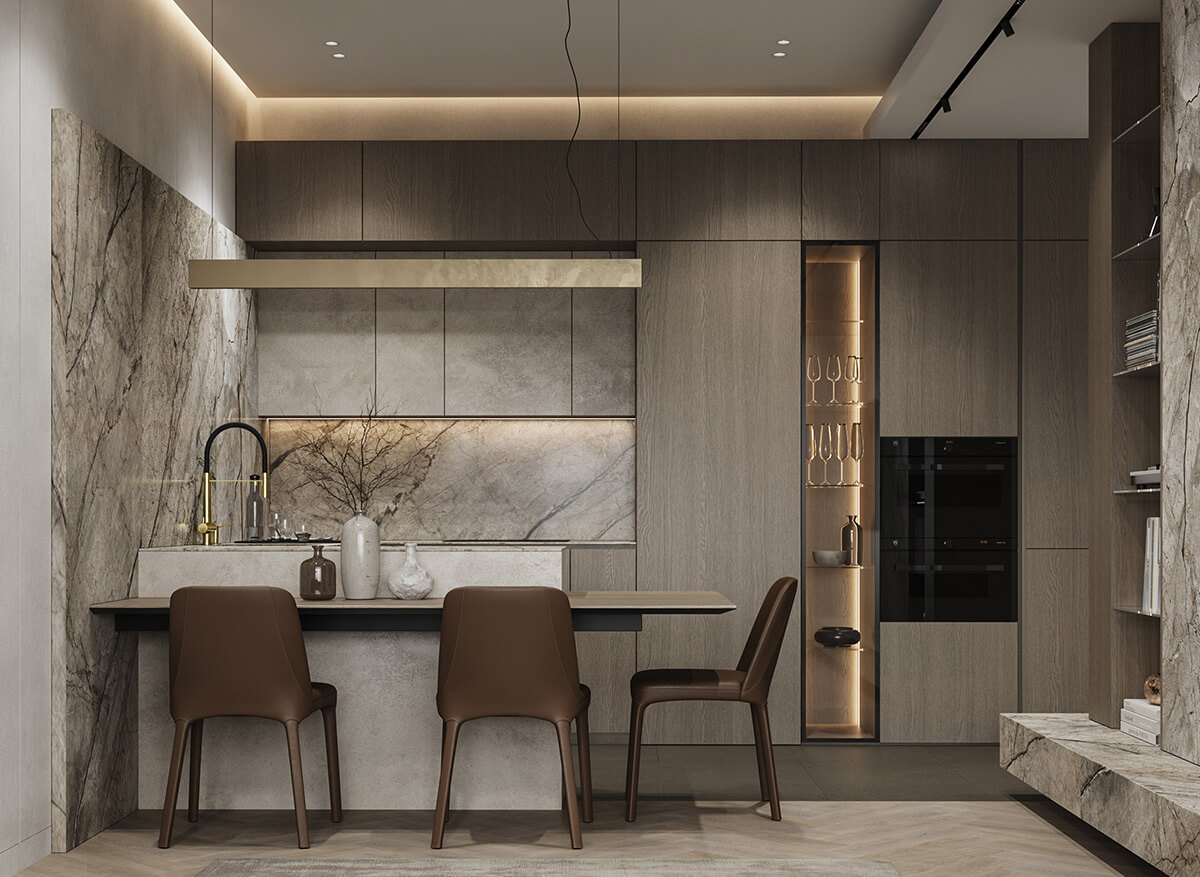 Сучасний інтер'єр з меблями з мореного дуба: елегантність та стиль в кожній деталі.