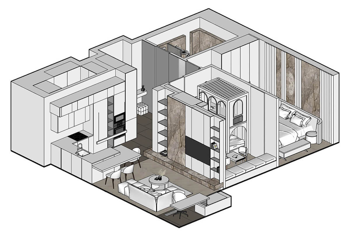 Варіант перепланування квартири в новому будинку з урахуванням потреб мешканців 2026.