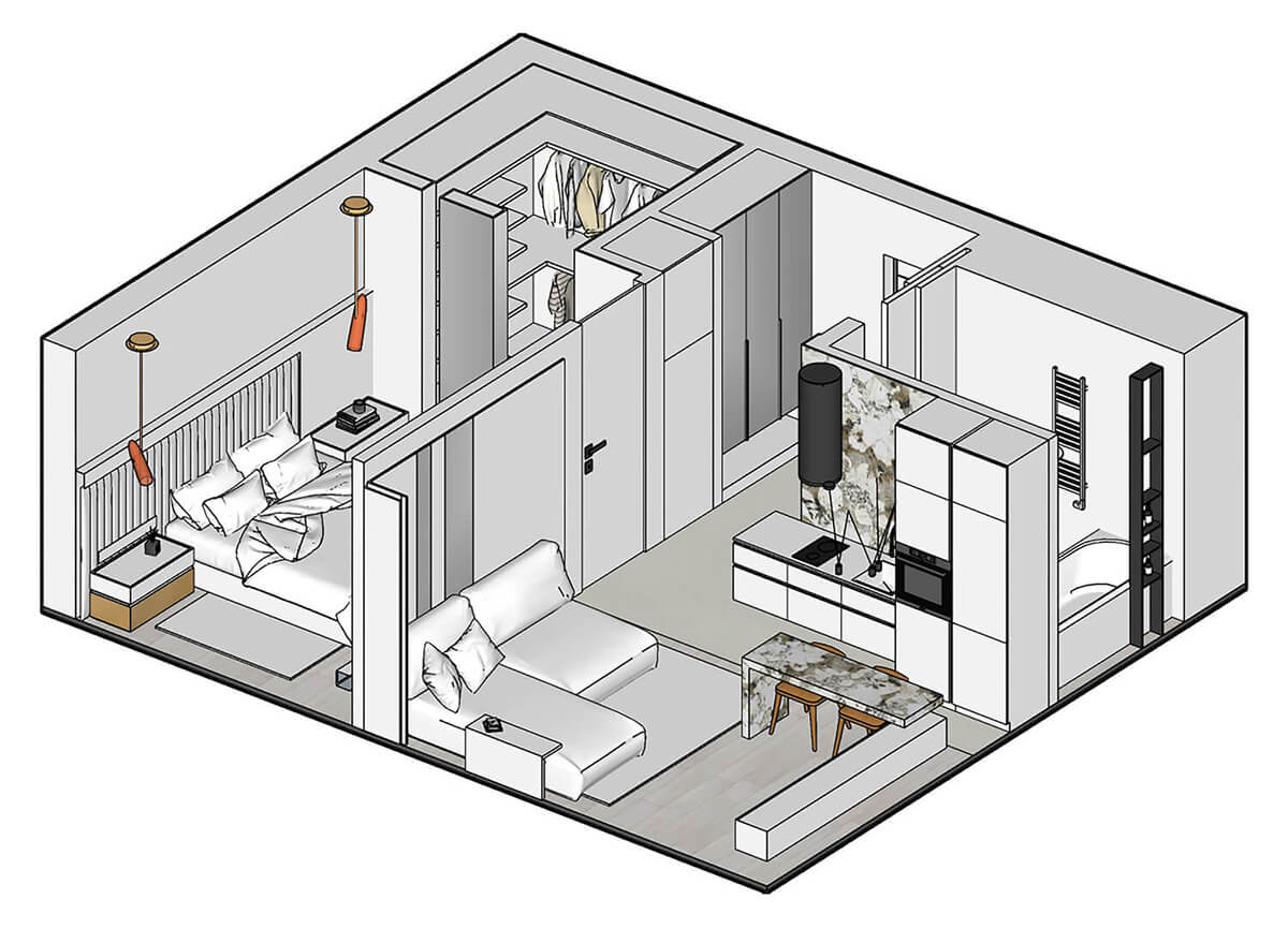 Сучасна ванна кімната після перепланування квартири в новобудові 2026 року.