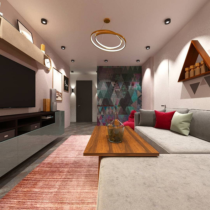 BESTA: затишок дерева Система BESTA IKEA у вітальні з дерев'яними елементами для затишку, системи зберігання.