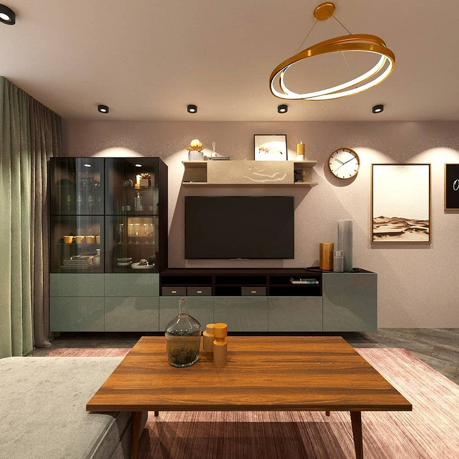 BESTA: білий мінімалізм Білі меблі BESTA IKEA у вітальні: чистий та сучасний дизайн інтер'єру.