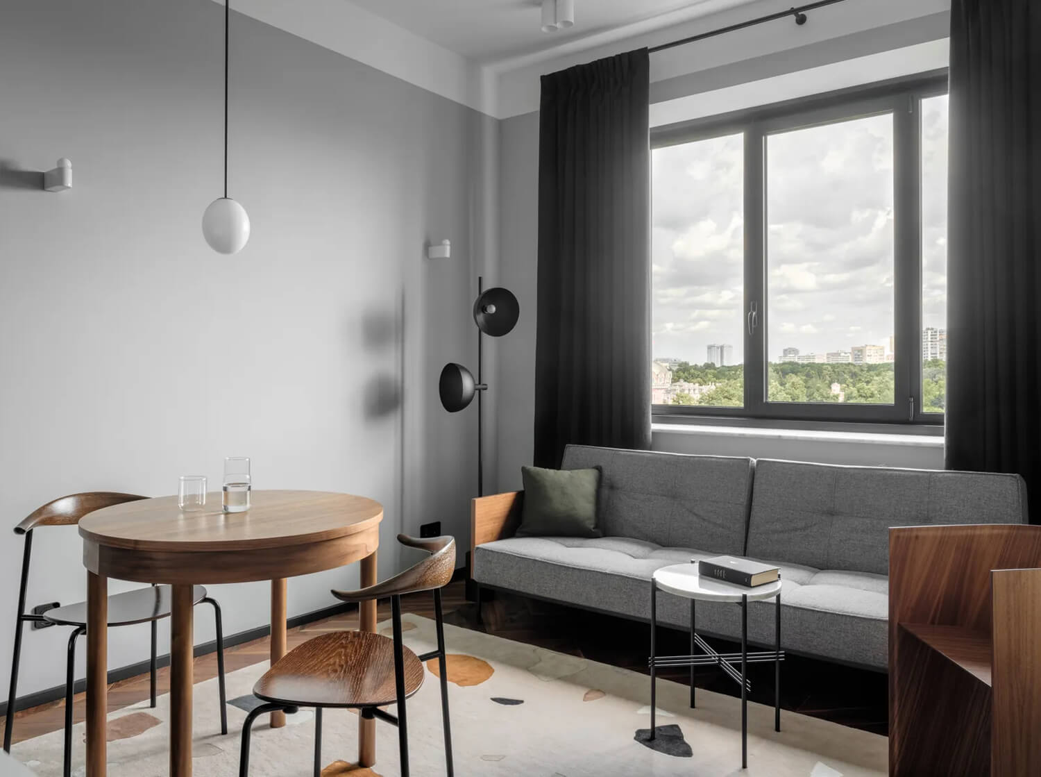 Зонування простору Сучасний дизайн двокімнатної квартири з зонуванням для сім'ї: фото.