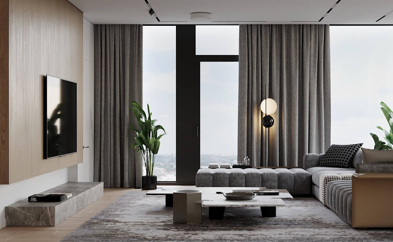 Інтер'єр двокімнатної квартири: сучасні меблі, функціональне зонування, системи зберігання.