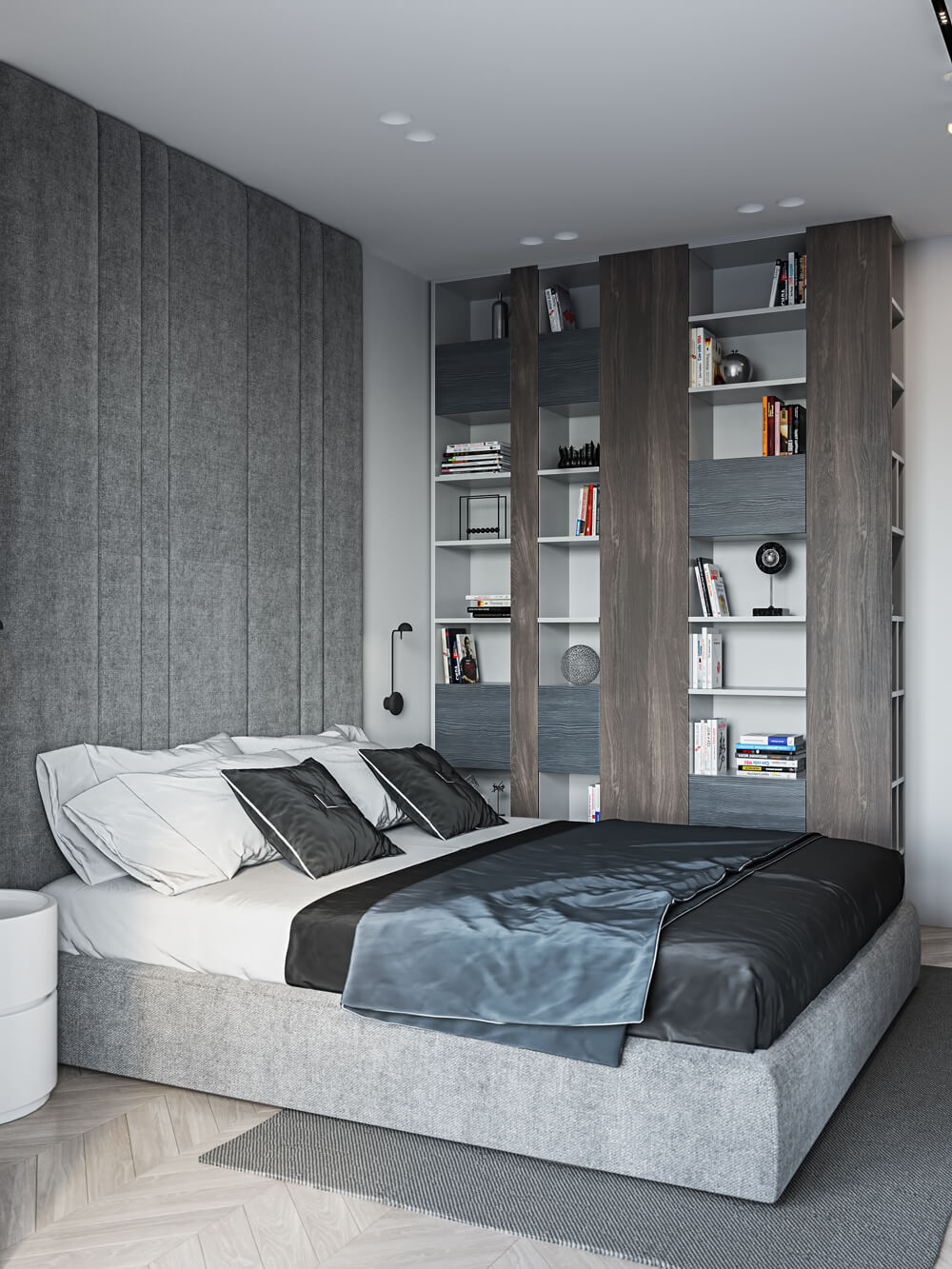 Мінімалістичний дизайн спальні 2026 в нейтральних кольорах для спокійного та затишного відпочинку.