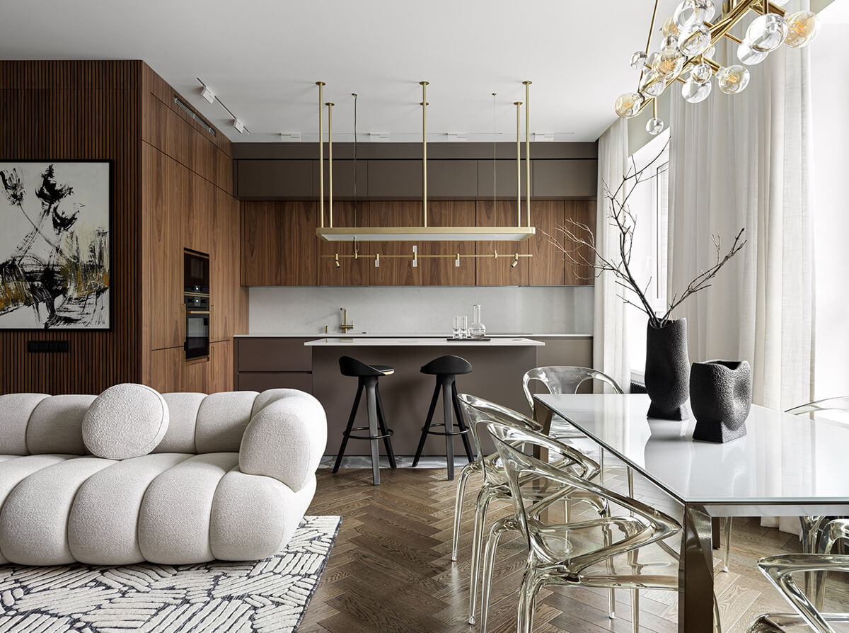 Елегантна спальня з контурною LED підсвіткою ліжка для затишної атмосфери сну.