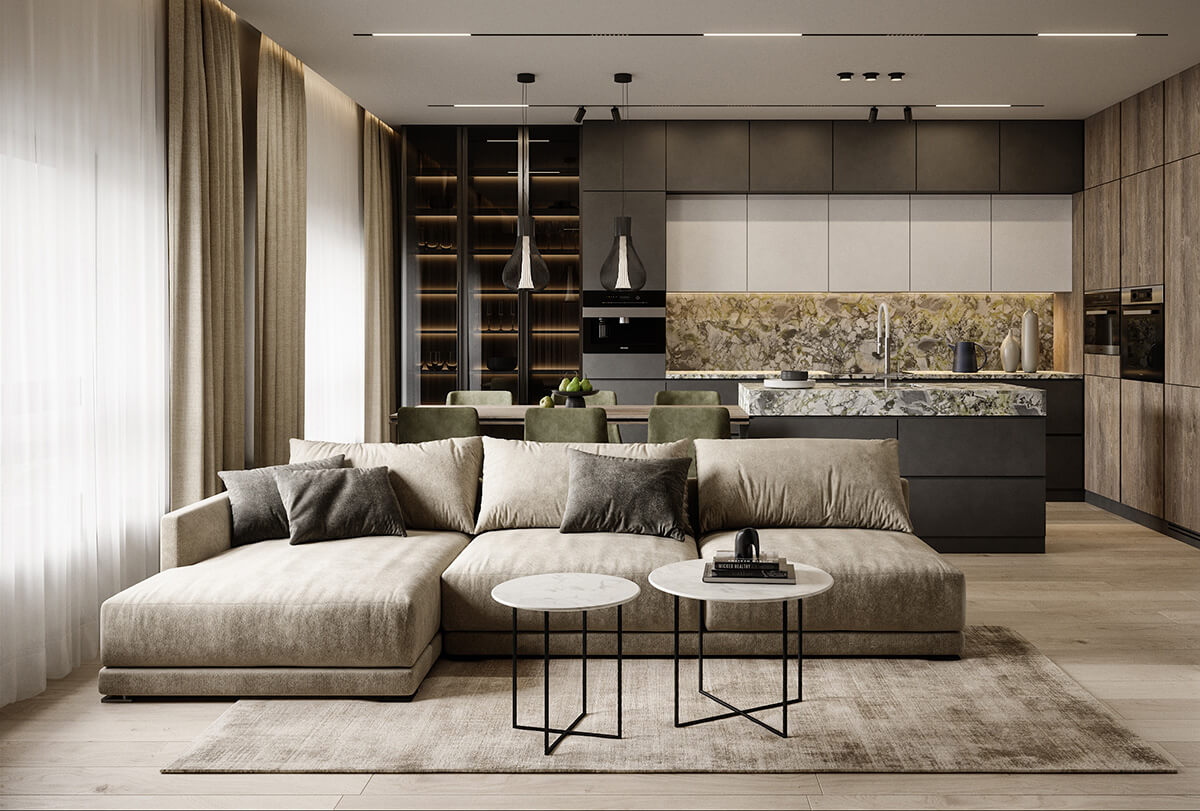 Мармур для каміну Камін, оздоблений зеленим мармуром у вітальні: розкіш та елегантність