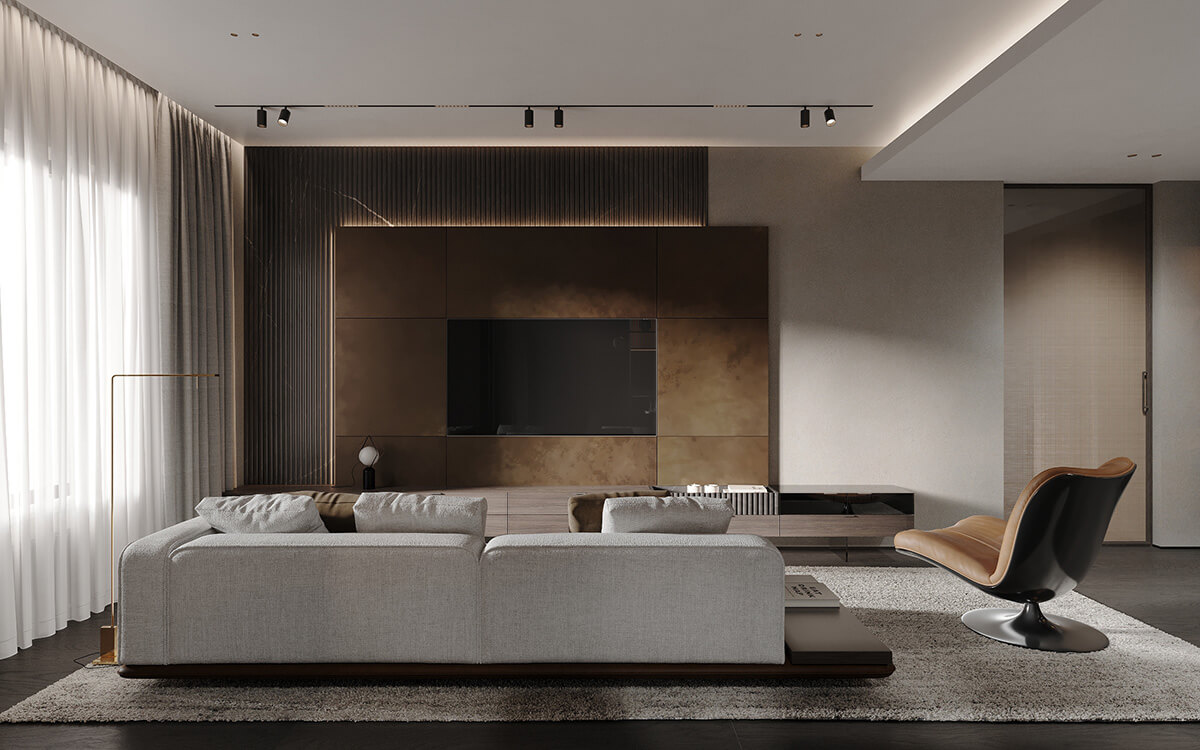 Кухня: рідкий метал Стильна кухня з фасадами шаф, покритими рідким металом, ефект розплавленого металу.