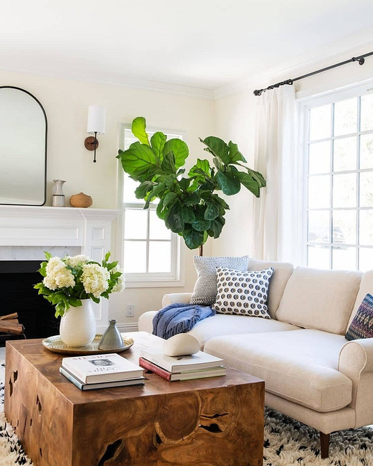 Розкішний журнальний столик з мармуровою стільницею в елегантному інтер'єрі вітальні.