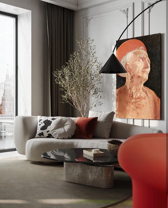 Яскраві подушки Білий диван з кольоровими подушками: яскраві акценти в інтер'єрі вітальні.