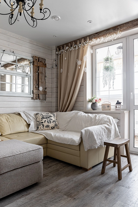 Стильний бежевий диван Гармонійний бежевий диван у сучасному дизайні інтер'єру 2026 року, ідеально вписується в простір.