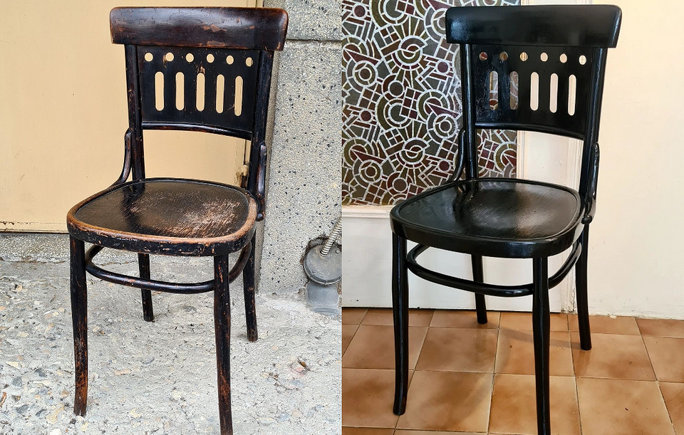 Оновлення старого стільця: використання нової оббивки та фарбування для реставрації