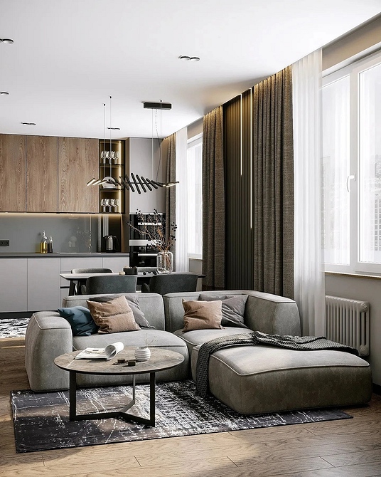 Диван з обивкою: вибір тканини для м'яких меблів у вітальні.