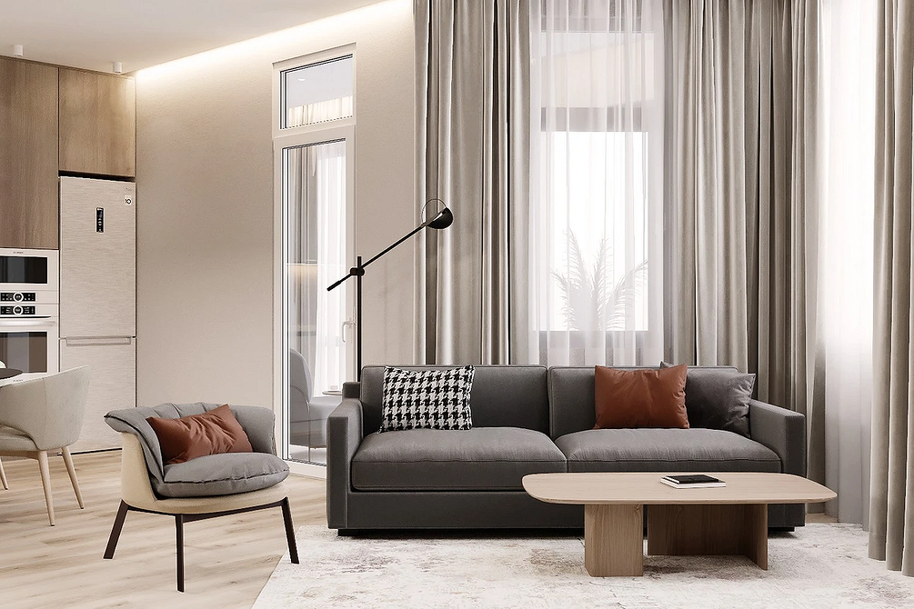 Дизайн вітальні з акцентом на диван: вибір кольору, форми та матеріалу оббивки