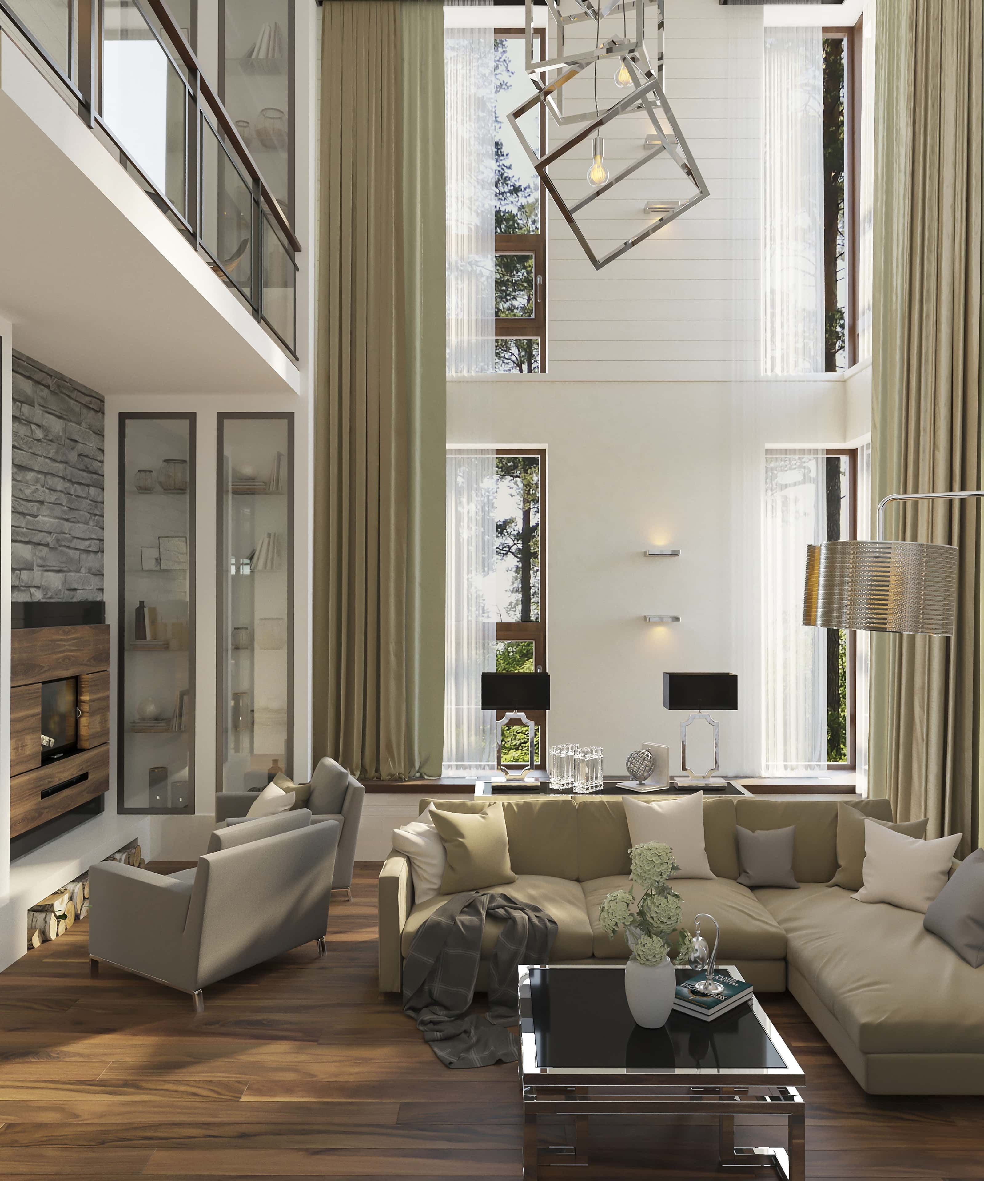 Інтер'єр з панорамними вікнами, що забезпечують максимальне природне освітлення у 2026.