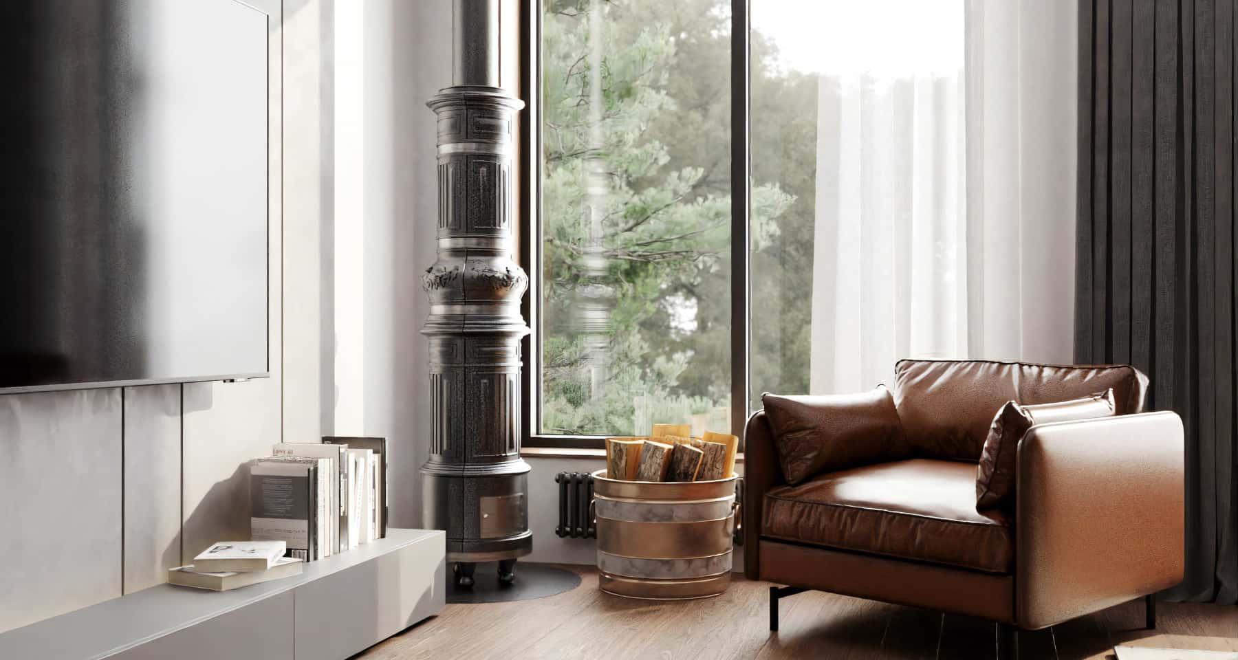 Будинок з панорамними вікнами та басейном з видом на гори, розкішний відпочинок.