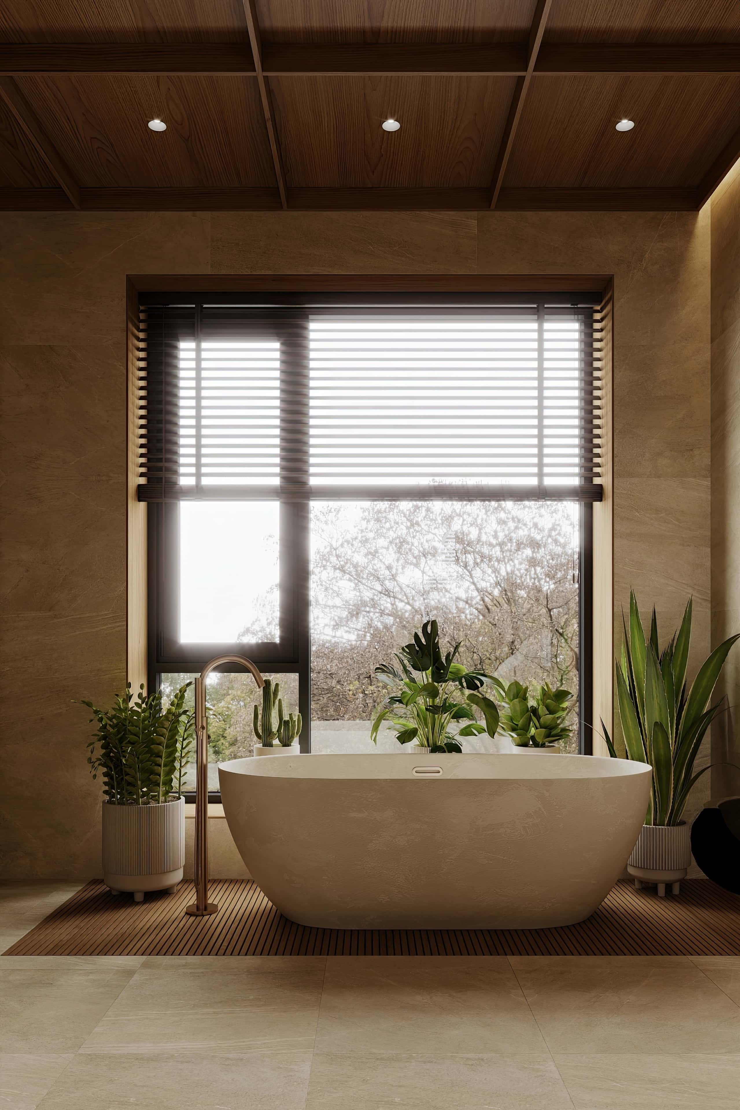 Мінімалізм та світло Сучасна вітальня з панорамними вікнами в стилі японського мінімалізму, дизайн 2026.